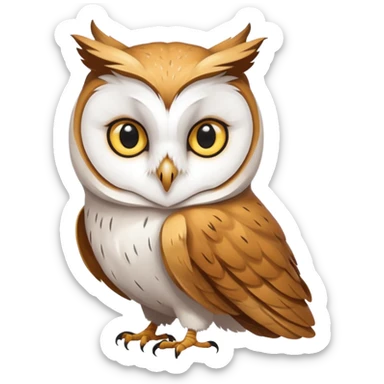 Barn owl body with cat head (meowl) sticker