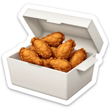 white box filled with boneless fried chicken wings sticker