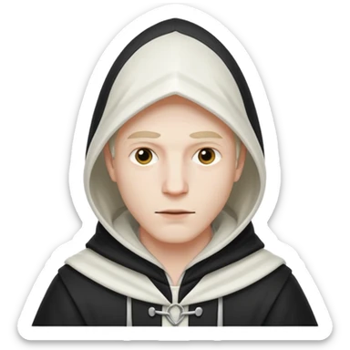 Guy wearing white pointed hood sticker