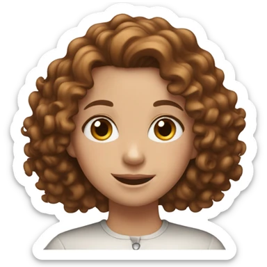 Happy birthday white girl brown curly hair  sticker