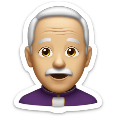 Old priest licking lips sticker