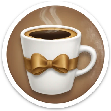 Coffee with bow sticker