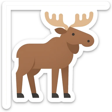Flat design style moose sticker