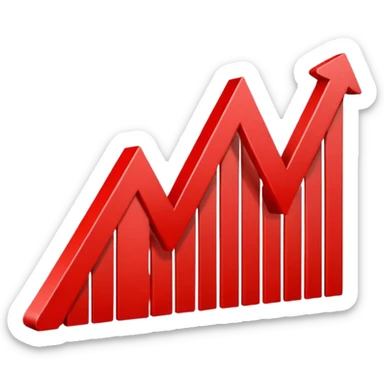down going red graph stats sticker