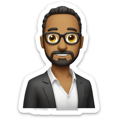 hombre gordo con lentes y barba sticker