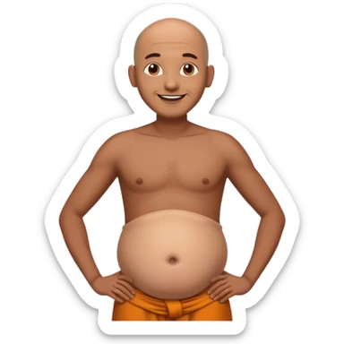 Slim Indian with belly and bald sticker