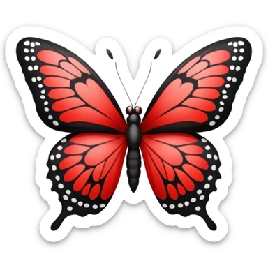Red and black butterfly sticker