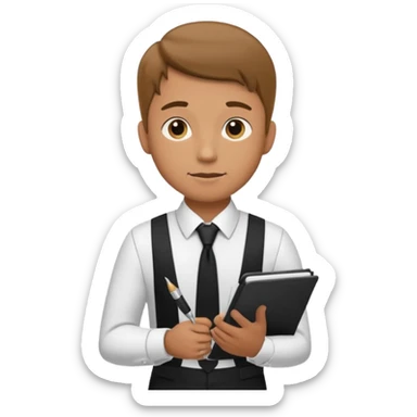 Waiter asking for what you want to eat sticker