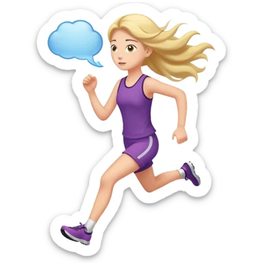 Girl running in my thought bubble sticker