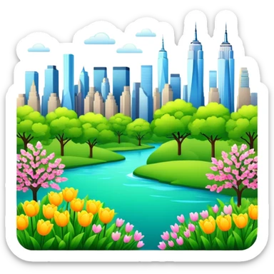 New York City spring  sticker