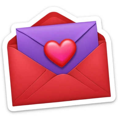 IOS's love letter emoji but with a purple heart instead of a red heart sticker
