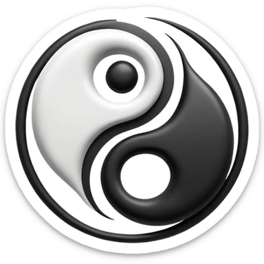 Taoist yin yang symbol with flowing energy sticker