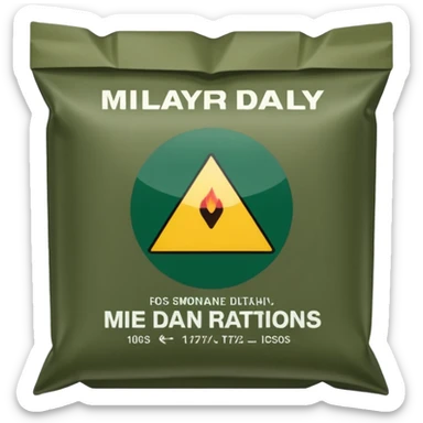 military daily dry rations green color sticker