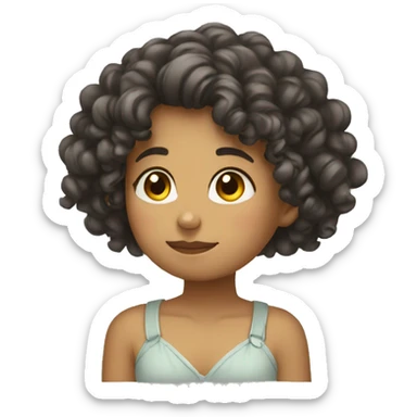 girl curly bowing deeply sticker
