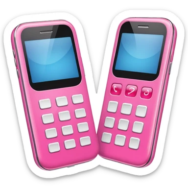 two pink cellphones switching with each other sticker