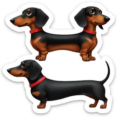 Black and a red dachshund  sticker