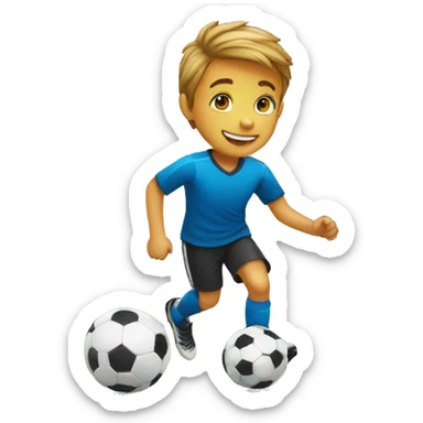 kid play soccer sticker