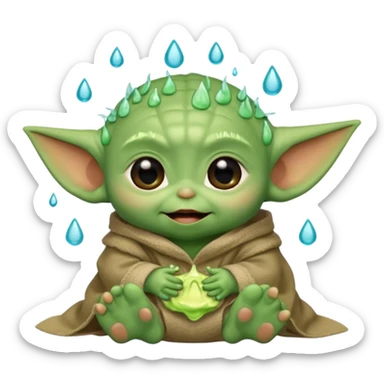 Baby joda felice con le lacrime agli occhi di felicità sticker