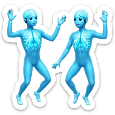 Last two brain cells dancing sticker