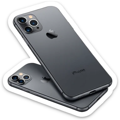 space gray iPhone 16 Pro, minimal background, angled view sticker