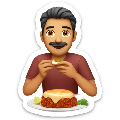 Man eating pav bhaji sticker