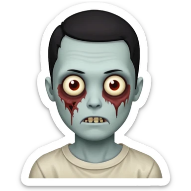 zombie boy black hair e cabelo curto quase careca sticker