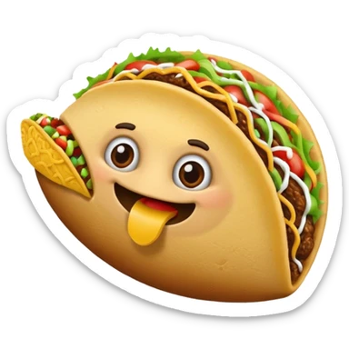 Football eating a taco sticker