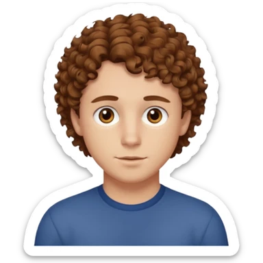 Owen Cooper with brown curly short hair and brown eyes sticker
