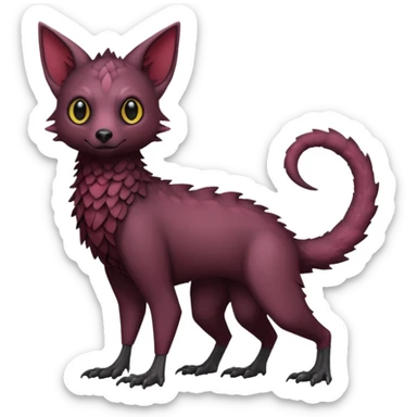 black Trico-hybrid-creature dark burgundy (full body) sticker