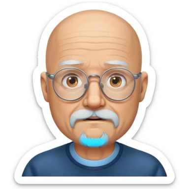 Bald Old man with glasses and a beard  sticker
