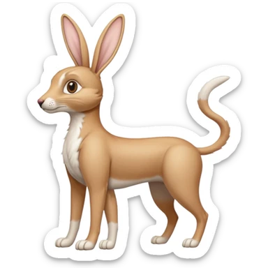 Long Nose Breed Dog. Rabbit Ears. Cat Arms Legs Torso Tail Anthropomorphic Fusion Hybrid (Character OC) sticker