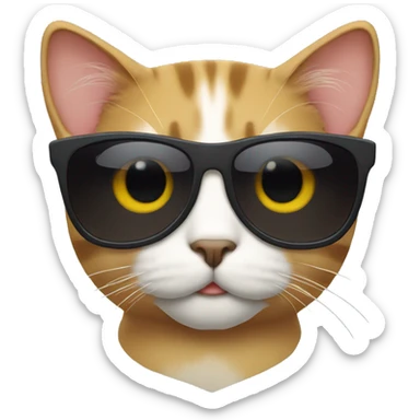 Cat with sunglasses sticker