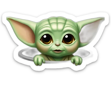 Baby yoda make a moscow mule drink sticker