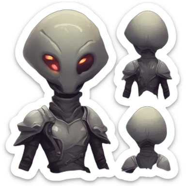 alien assassin futuristic roguelike rpg style inspired by slay thee spire sticker