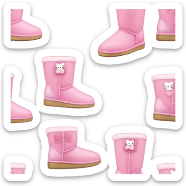Pink hello kitty uggs sticker