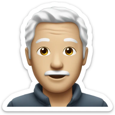 realistic   male with white hair  sticker