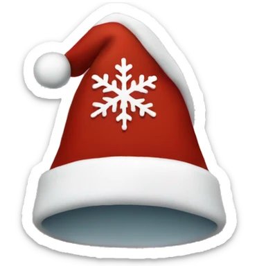 christmas hat with snowflakes around it sticker
