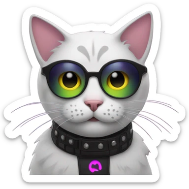 Cat at a rave sticker