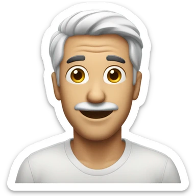 Smiling Italian man have a surprised sticker