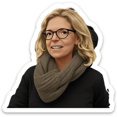 blonde girl outdoors in glasses sticker