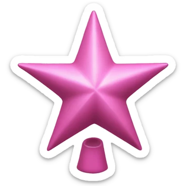 pink tree topper star sticker