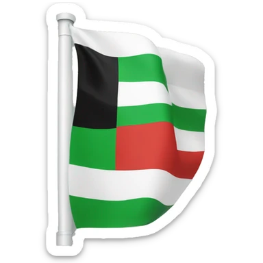  ‏A flag consisting of three colors: green, white, black, and three red stripes. sticker