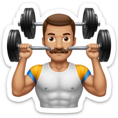 glorious moustache lifting heavy weights sticker