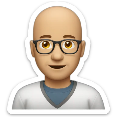 will ,-a-bald-ux-designer without moustache sticker