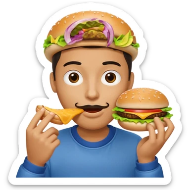 persona comiendo hamburguesa sticker