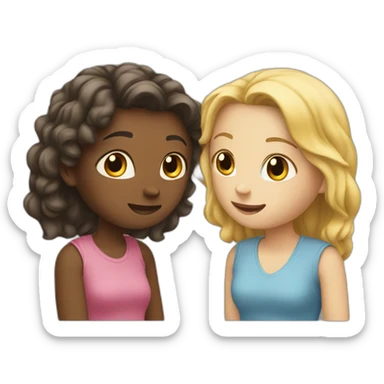 two white girls talking to each other sticker