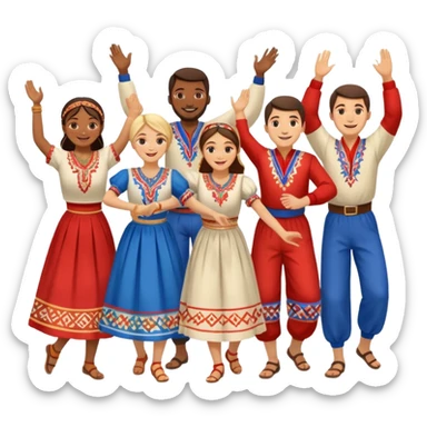 Serbian kolo dancing sticker