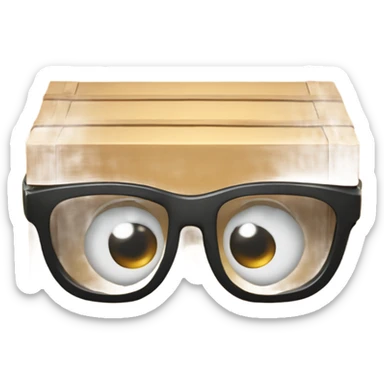 caja inteligente con lentes arriba de un corazon gigante sticker