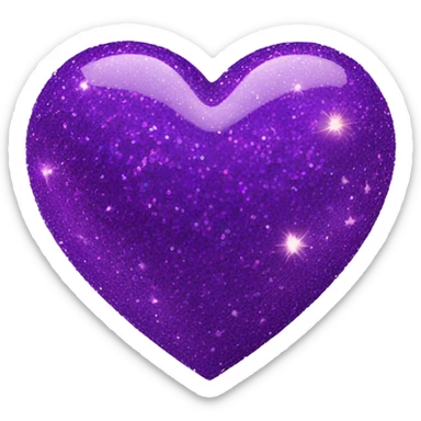 Purple glitter heart emoji  sticker