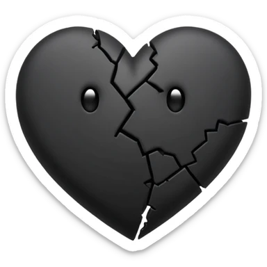 An smal black broken heart Emoji sticker